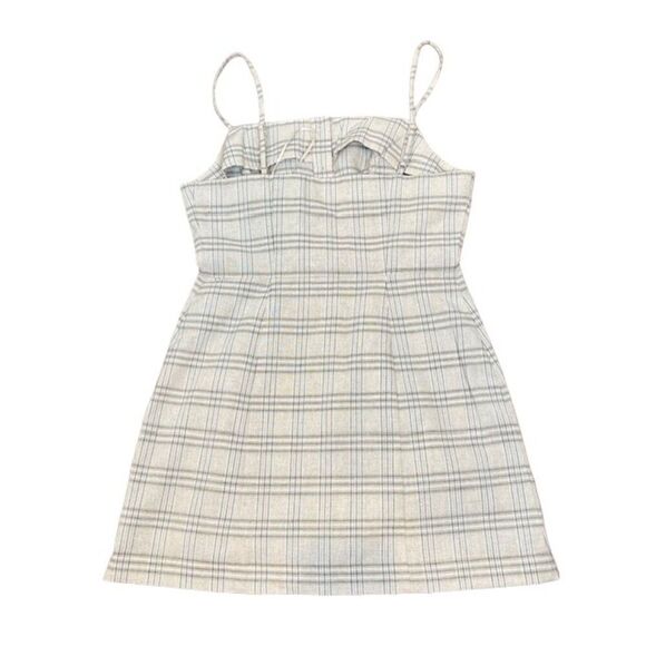 The Fifth Label Check Plaid Woven Mini Dress Spaghetti Strap Black Taupe Size XS - Picture 6 of 9